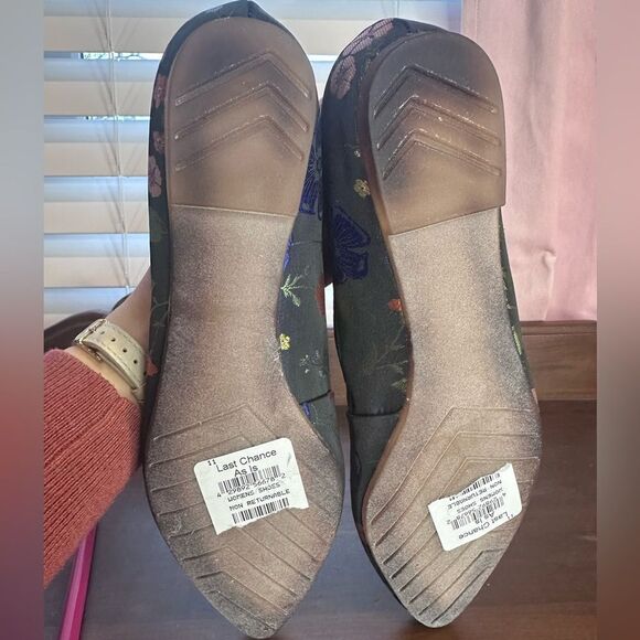 NEW Me Too 7 Women’s Nordstrom Aimee Floral Pointed Ballet Flat Navy Green - Picture 6 of 6